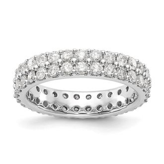 Diamond2Deal 14k White Gold Lab Grown Diamond Eternity Wedding Band Ring 2Ct Clarity- VS Color- D-E