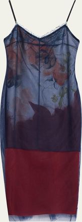 Jason Wu Shadow Floral Layered Midi Dress