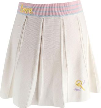 LoveShackFancy Tennis Whites Mini Skirt Size S