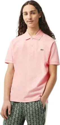 Lacoste Tops, Heren, Roze, S, Katoen, Piqu&eacute; Polo Shirt