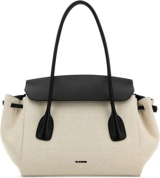 Jil Sander Sand Canvas Small Voyage Shoulder Bag