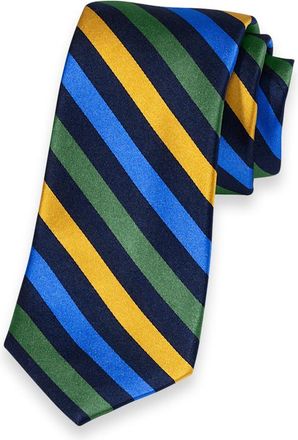 Paul Fredrick Stripe Woven Silk Tie