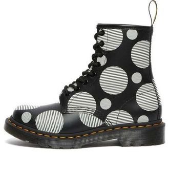 Dr. Martens (WMNS) Dr.Martens 1460 Polka Dot Smooth Leather Lace Up Boots Black 26876009