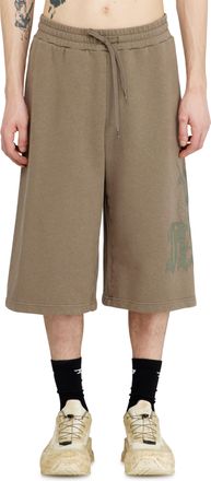 Diesel Treated longline sweat shorts with print - Shorts - Man - Beige