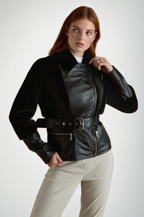 FURNIQ Alice Leather Jacket in Black at Nordstrom, Size X-Large