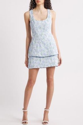 Amanda Uprichard Empire Floral Jacquard Minidress in Flores Brocade at Nordstrom Rack, Size X-Large