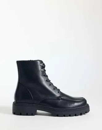 Asos Scarponcini da trekking stringati neri-Nero
