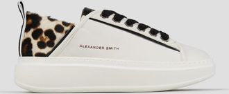 Alexander Smith Wembley Woman in white leather and spotted pony heel