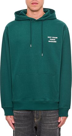Dr&ocirc;le de Monsieur Deep Green Cotton Hoodie with Adjustable Drawstring