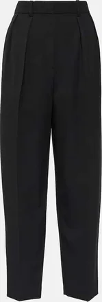 The Row Corby high-rise wool twill straight pants