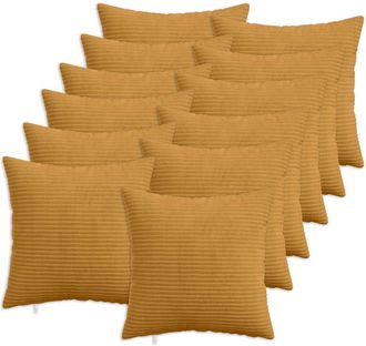 vidaXL Funda De Almohada 12 Pcs Heerlen Amarillo 50 X 50 Cm Pana Vidaxl