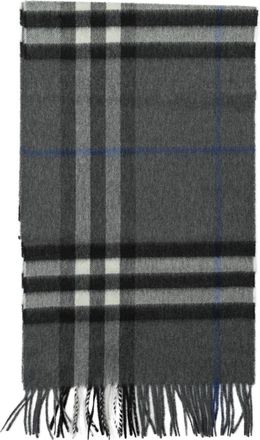 Burberry Check Cashmere Scarf - Heren - Wintersjaals - Grijs - ONE Size - Accessoires