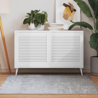 vidaXL Vidaxl - Ante a Lamelle Bianche 2 pz Bianche 61,5x59,4 cm Legno di Pino