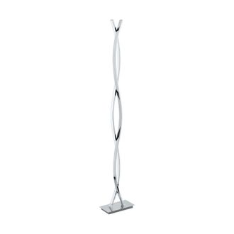 Loops Floor Lamp Light Chrome Shade White Plastic Pedal Switch Bulb LED 4x9W Inc