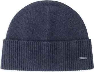BOSS Geribbelde muts - Blauw