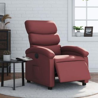 vidaXL Vidaxl - Sill&oacute;n Reclinable El&eacute;ctrico De Cuero Sint&eacute;tico Rojo Tinto
