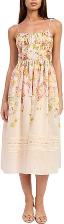 En Saison Kacey Floral Fit & Flare Midi Dress in Ivory Floral Multi at Nordstrom, Size X-Small