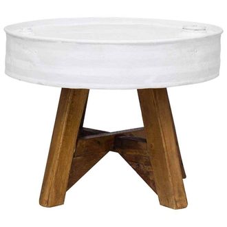 Berkfield Home Coffee Table Solid Reclaimed Wood 60x45 cm White