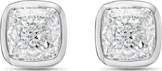 Diana M. Jewels 14KT WHITE GOLD LAB GROWN CUSHION CUT STUDS IN A BEZEL SETTING WEIGHING 7.00 CTS TW