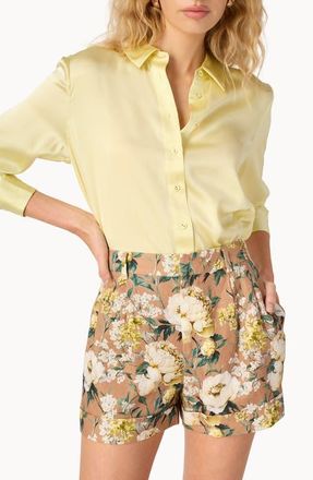 Cami NYC Crosby Silk Charmeuse Button-Up Shirt in Buttercup at Nordstrom, Size Xx-Small