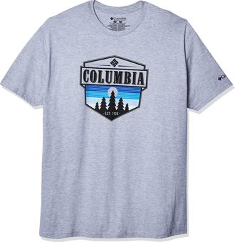 Columbia Mens Graphic T-Shirt, Grey Heather/Switchback, XXL