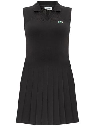 Lacoste pleated dress - women - Polyamide/Elastane - XL/XXL - Black