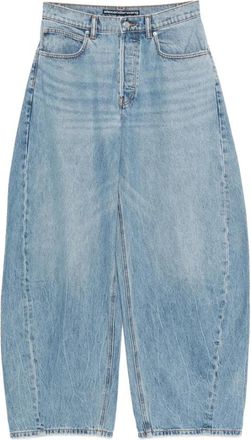 Alexander Wang Crystal Embellished Wide-Leg Jeans - Dames - Loose Fit Jeans - Blauw - W25 - Katoen - Jeans