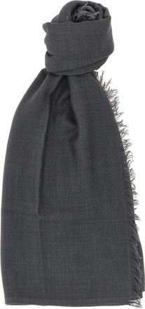 Brunello Cucinelli Sciarpa con bordi sfrangiati - - Accessories - Donna - Grigio - ONE SIZE