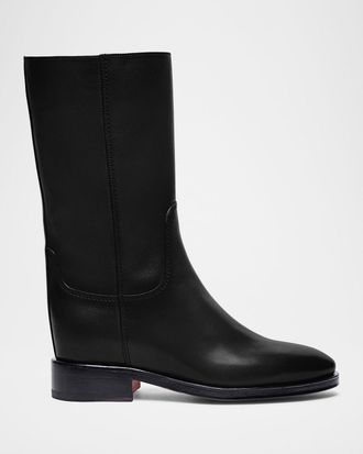 Santoni Fleeces Leather Mid Boots