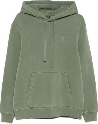 Deus Shield garment-dyed hoodie - Green