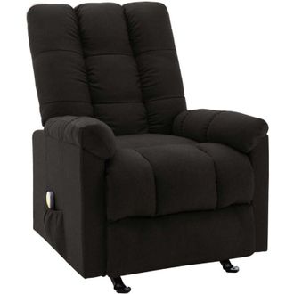 vidaXL Sill&oacute;n De Masaje Reclinable De Tela Negro Vidaxl