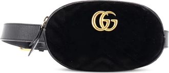 Gucci GG Marmont Matelasse Velvet belt bag - Zwart