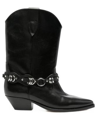 Isabel Marant Black Leather Duerto Boots