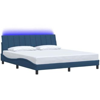 vidaXL Cama Sin Colch&oacute;n Tela Azul 180x200 Cm Vidaxl