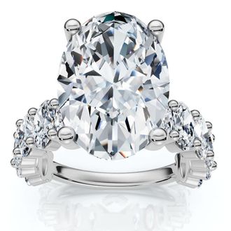 Pompeii3 Certified 6Ct Oval Diamond Engagement Ring 14k Gold Lab Grown