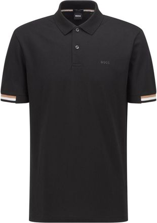 BOSS Regular-fit polo shirt with rubberized logo