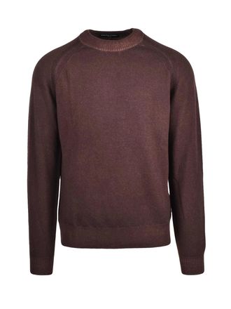 Daniele Fiesoli Crewneck Pullover With Raglan Sleeves In Rich Brown