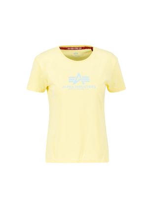 Alpha Industries T-Shirt ALPHA INDUSTRIES New Basic T-Shirt BL W, Damen, Gr. XS, gelb (pastel gelb), Obermaterial: 100% Baumwolle, Shirts T-Shirt
