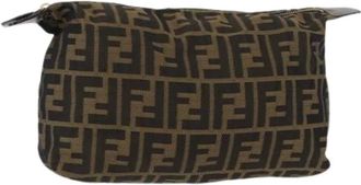 Fendi Pre-owned Clutches, female, Brown, Size: ONE SIZE Pre-owned Canvas Clutch