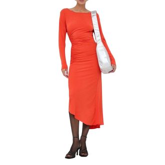 Patrizia Pepe Jurken - Dames - Casual kleedjes - Oranje - XS - Nylon - Kleedjes
