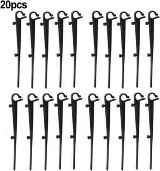 OEM Confezione Da 20 Ganci Di Fissaggio Per Grondaie In Pp - Lunghezza 16 Cm, Interasse 7,2 Cm, Colore Nero