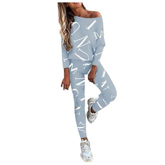 Generic Trousers Sports Sleeve Casual Suit Womens Printed Casual Fashion Womens Women Suits Sets Womens Pant Suits Size 12 (Grey, M)