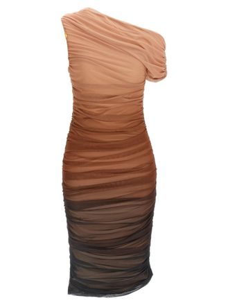 Elisabetta Franchi Brown Dgrad Tulle Dress