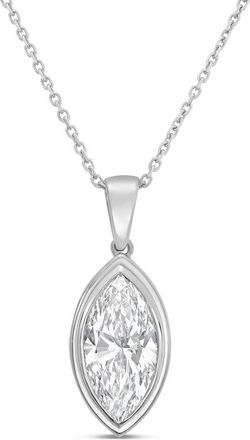 Diana M. Jewels 14kt white gold 4.00 ct lab grown marquise bezel with bail pendant