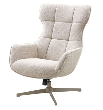 Moloo Chaise Longue Turin sill&oacute;n giratorio tapizado en tela beige