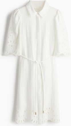 H&M Kleid mit Broderie Anglaise - White