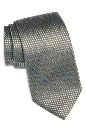 Canali Neat Silk Tie in Green at Nordstrom