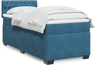 vidaXL Vidaxl - Cama Box Spring Con Colch&oacute;n Terciopelo Azul Oscuro 80x200 Cm
