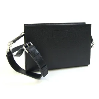 Gucci Black Leather Pochette Shoulder Bag (Pre-Owned)