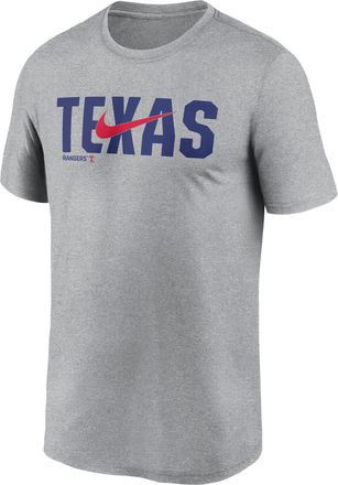 Nike Texas Rangers Swoosh Legend Nike Mens Dri-FIT MLB T-Shirt in Grey | NKGK06GTER-RSQ